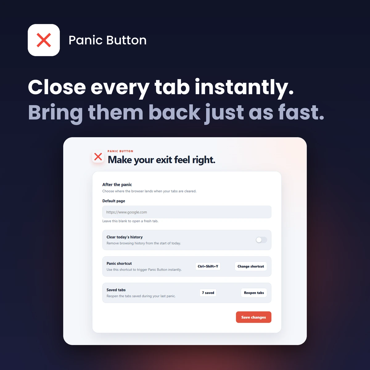 Panic Button extension